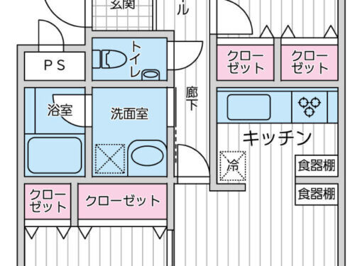 専有面積77.55㎡の3LDK。各洋室も広くご家族でゆったりお住まい頂けます。(間取)